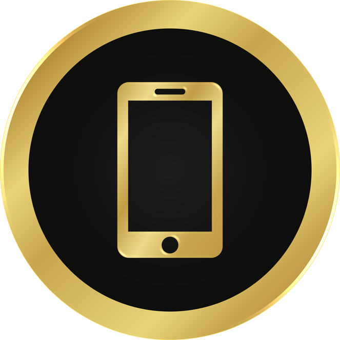 Gold Mobile Phone Icon